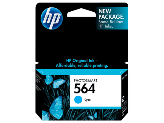 Genuine HP CB318WN (564) Cyan Ink Cartridge